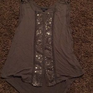 Grey button down tank top